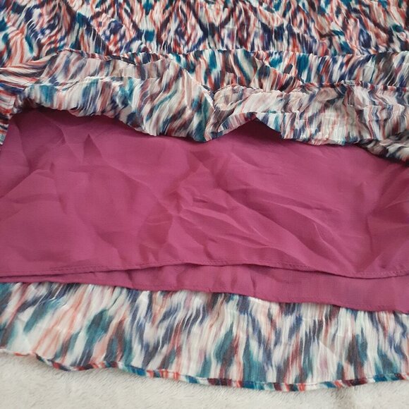 Marie Oliver Women's Size S Multicolor Southwest Print Silk Blend Crepe Blouse - Picture 8 of 12